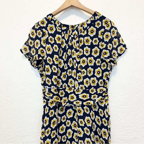 Boden Navy and Yellow Floral Midi Dress - Picture 7 of 13